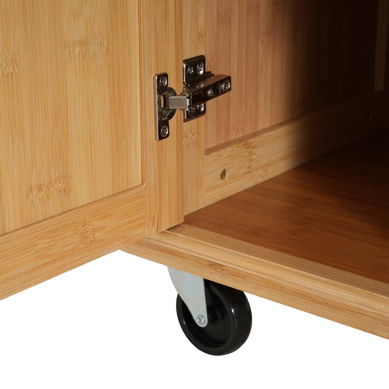 Christopher Knight Home - 29"W Bamboo Outdoor Kitchen Cart with Stainless Steel Top