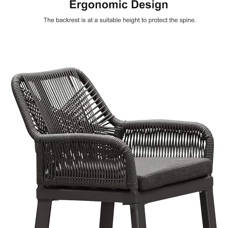 PURPLE LEAF PE Rattan Outdoor Dining Set with Aluminum Frame