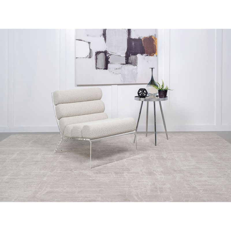 Serreta Boucle Upholstered Armless Acrylic Chair