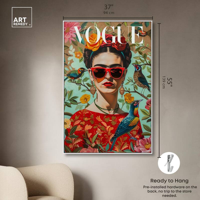 Birds and Icon Floral Canvas by Art Remedy