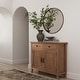preview thumbnail 38 of 92, WYNDENHALL Hampshire 40" Wide Solid Wood Traditional Entryway Storage Cabinet - 40"w x 15"d x 36" h Medium Saddle Brown