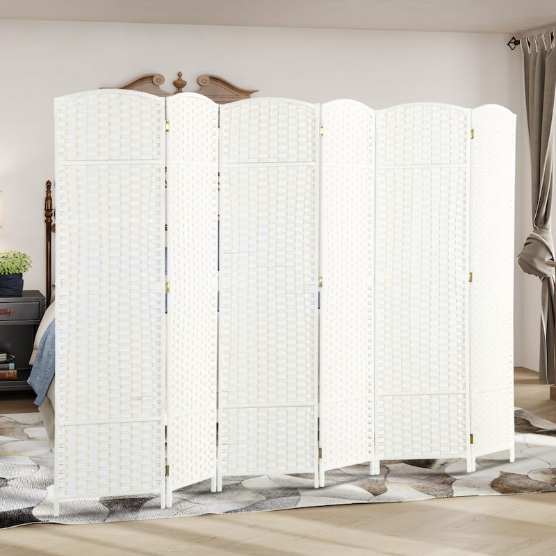 Polypropylene Pine Wood Weaving Room Divider with Arched Top