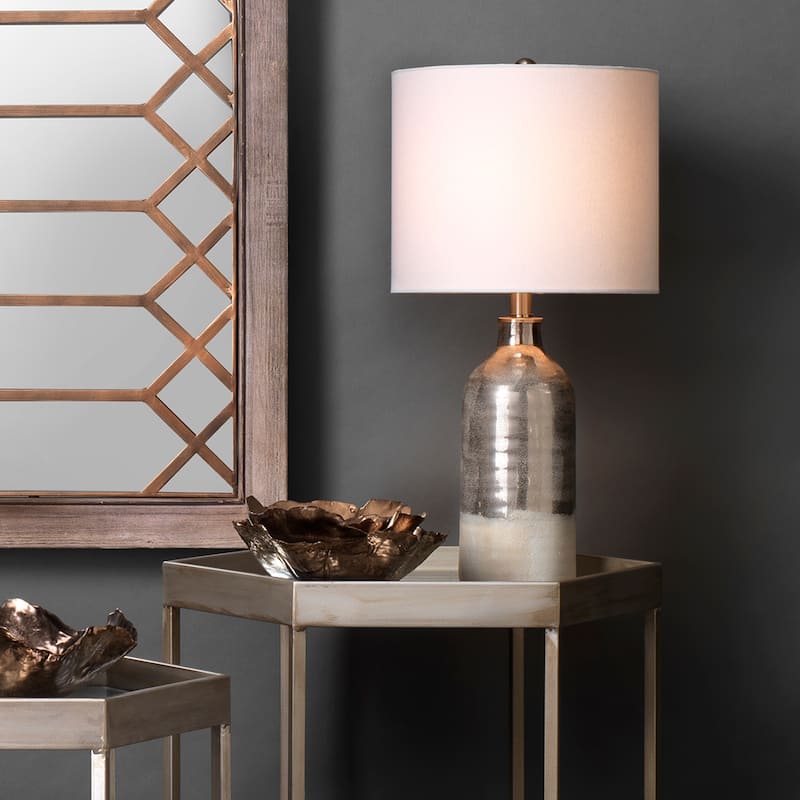 Alden Décor Astoria Ceramic Table Lamp, Silver