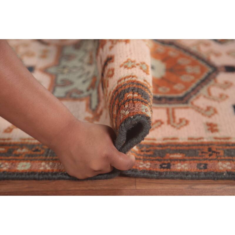 Geometric Pink Kazak Runner Rug Handmade Oriental Wool Carpet - 2'7"x 9'11"