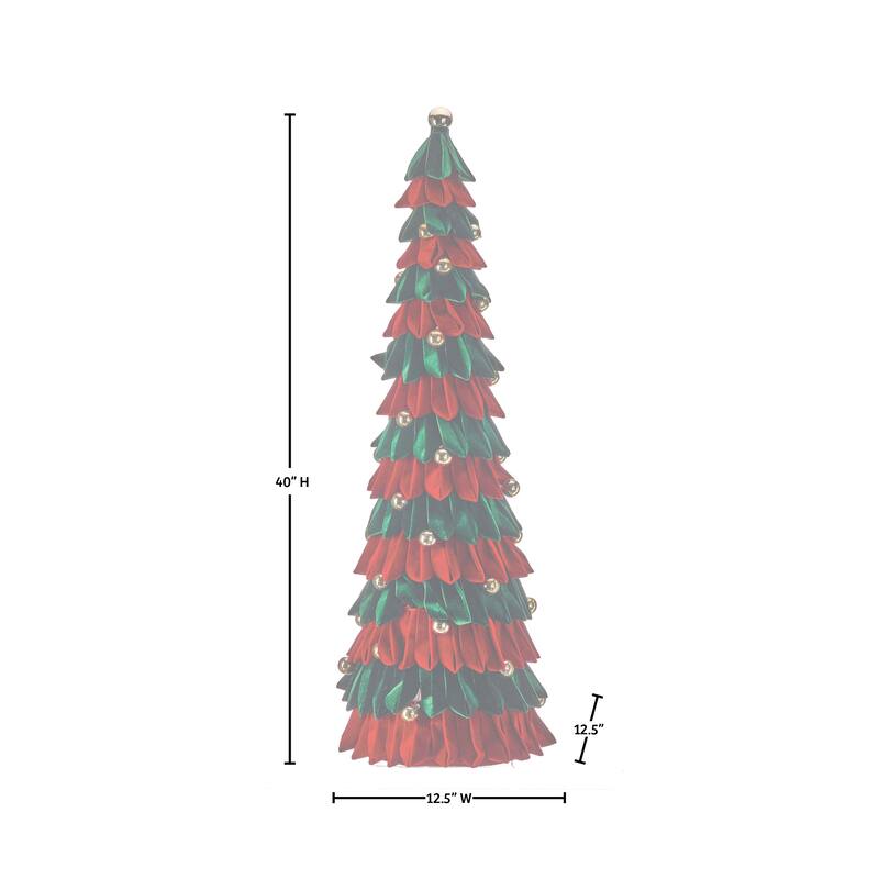 40" Velvet Loop Tree With Ornaments