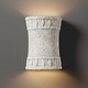 preview thumbnail 2 of 0, Justice Design Group Tuscan Garden Hourglass Cylinder Sconce w/ Flame Design Bisque Open Top & Bottom Wall Sconce
