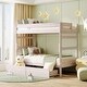 preview thumbnail 10 of 16, Twin over Twin Solid Wooden Frame Bunk Bed with 2 Drawers and Full-length Guardrail, Can Separated into Two Twin-size Beds White