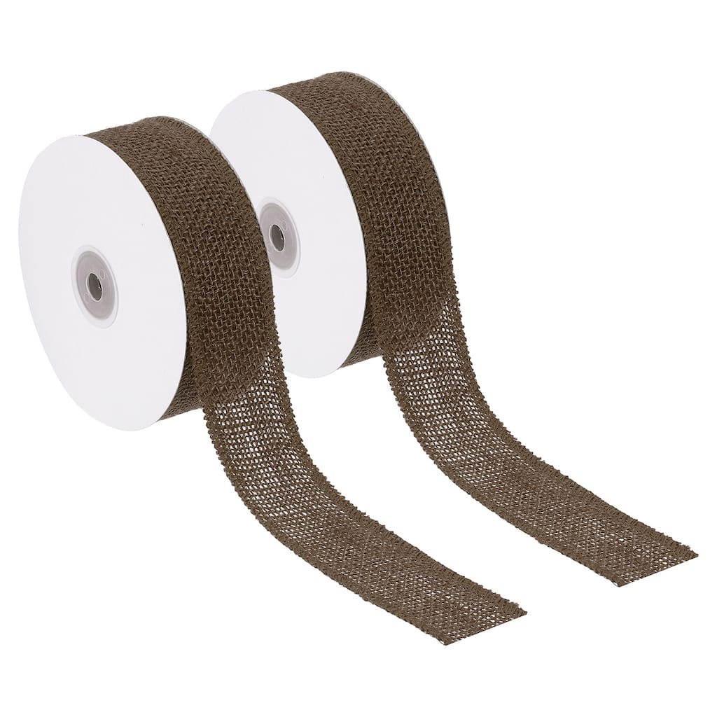 Burlap Fabric Ribbon 2pcs Jute Crafts Roll Wrapping
