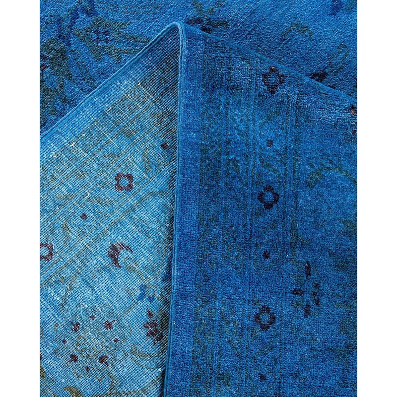 Vibrance, One-of-a-Kind Hand-Knotted Area Rug - Blue, 9' 1" x 12' 1" - 9' 1" x 12' 1"