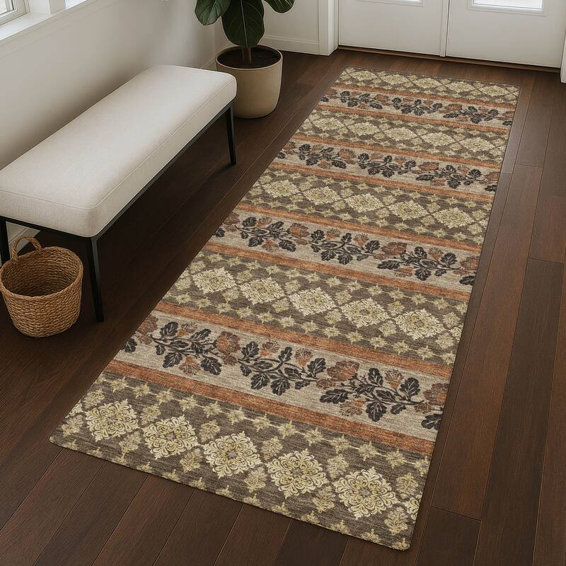 Machine Washable Indoor/ Outdoor Stripe Sochi Chantille Rug