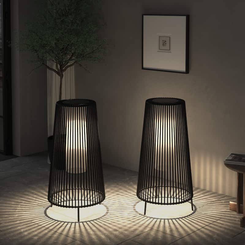 2 Pack Patio Floor Lamp Waterproof Solar Light