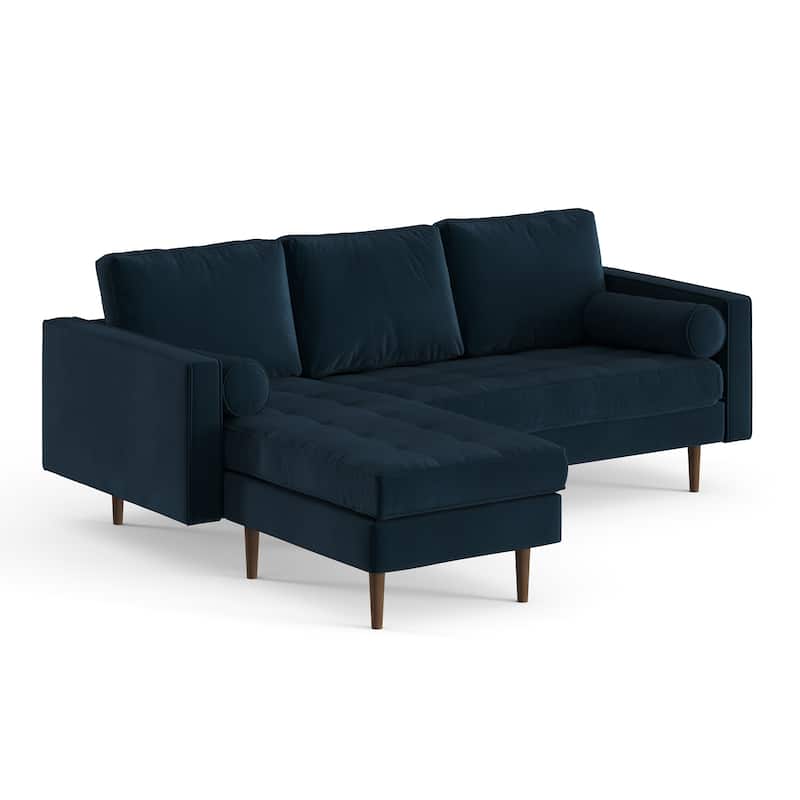 Bloomfield Performance Velvet Reversible Sectional - Ink Blue Velvet