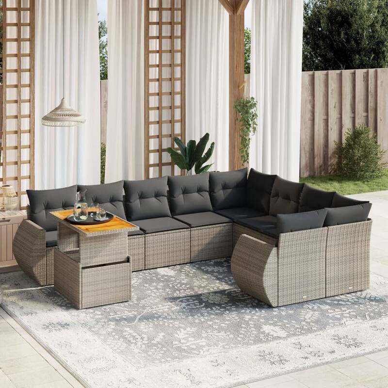 vidaXL Garden Sofa Set - Grey - form3