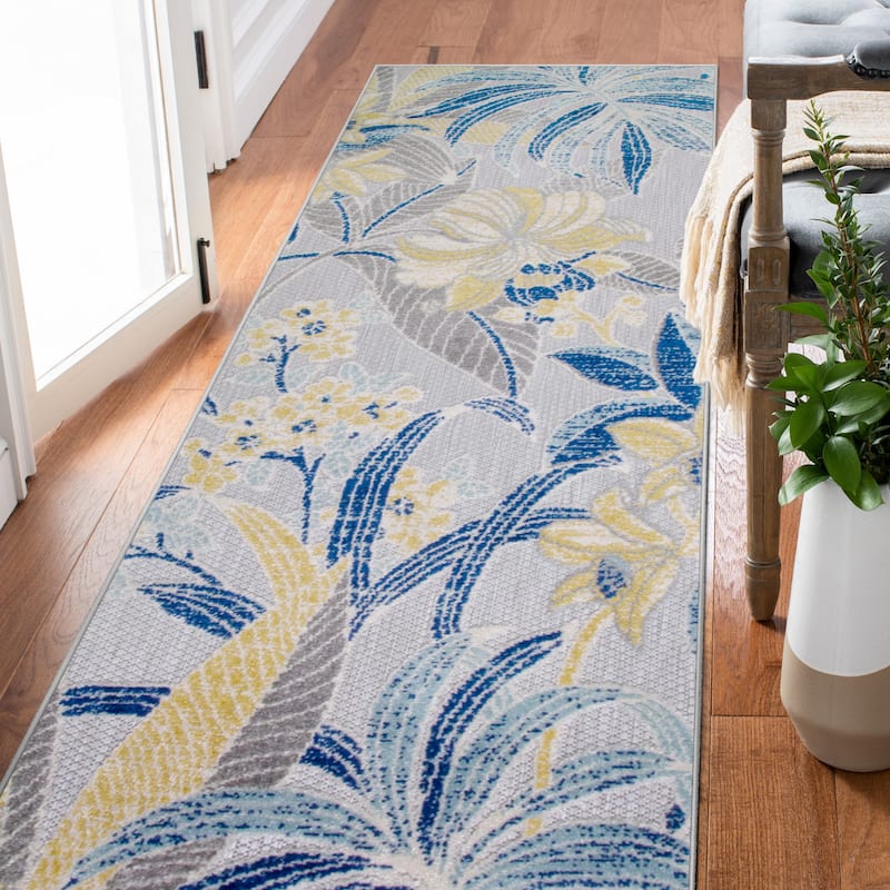 Leick Home 595231 Song Floral Indoor Outdoor Area Rug Runner 2'x8' - 2'x8'