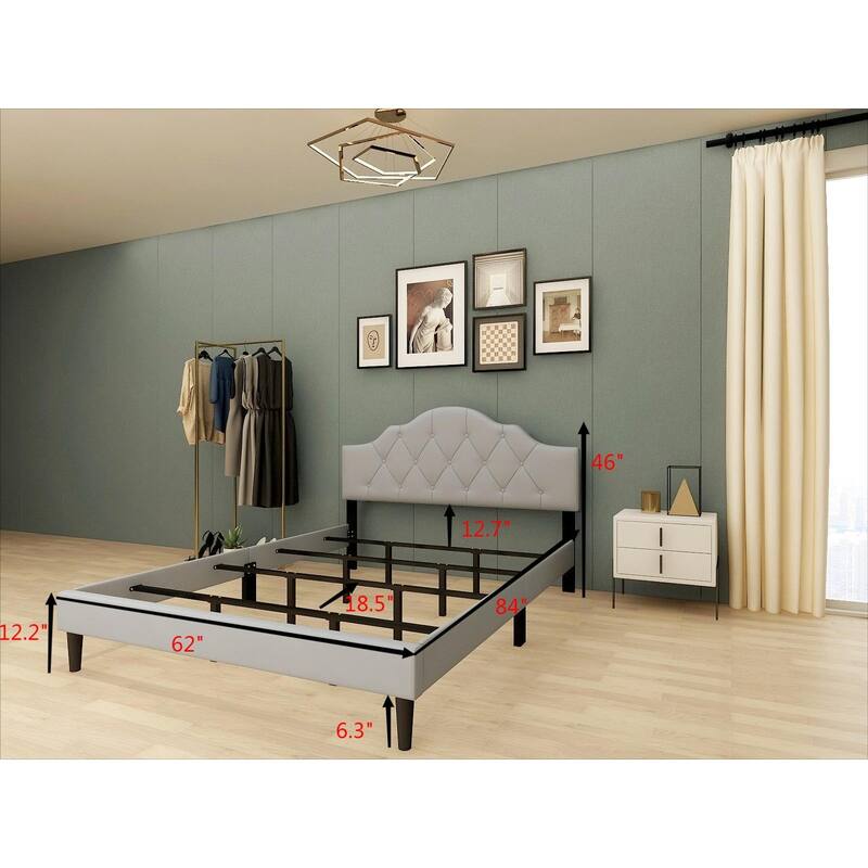 Linen Metal Slat Platform Bed for 1012 Inch Mattresses On Sale Bed