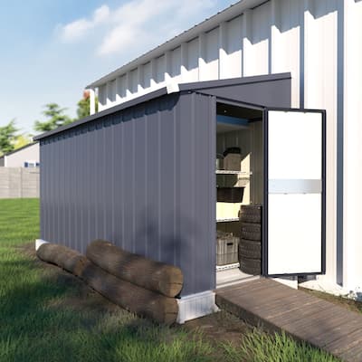 VEIKOUS Outdoor Storage Shed with lean-to Roof for Backyard