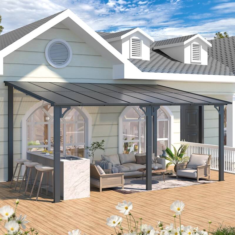 AECOJOY Wall Mounted Gazebos Pergola Gazebo Awnings for Backyard