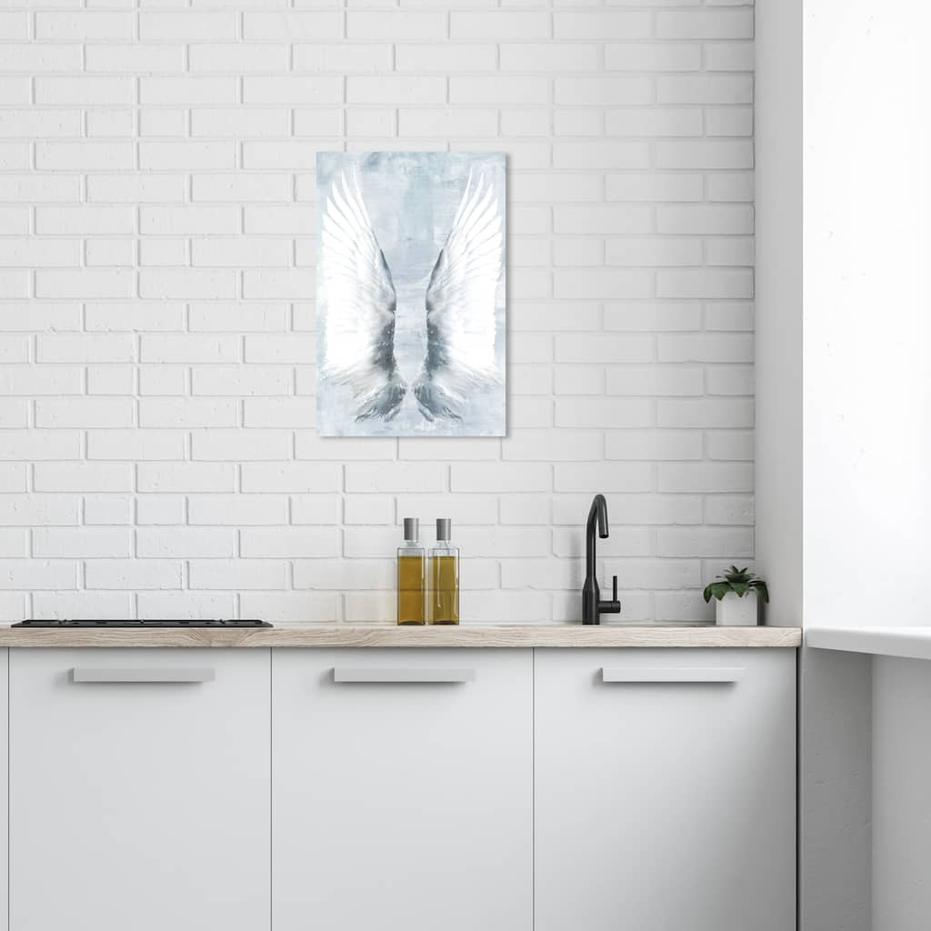 Wynwood Studio Canvas Fashion and Glam Dreaming Wings Blue and Light Blue Modern & Contemporary Wall Art Canvas Print