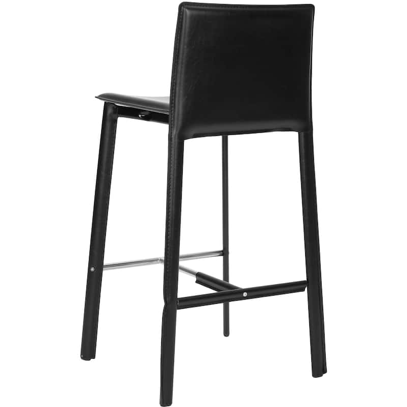 SAFAVIEH Marylou Faux Leather 29-inch Bar Stool (Set of 2) - 18.7" W x 19.7" L x 39.4" H - 19Wx20Dx39H