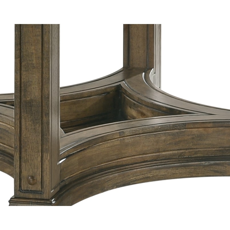 5-Piece Round Dining Room Set, Weathered Oak Finish