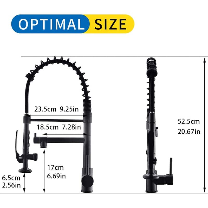 Pull Down Kitchen Faucet with Sprayer Matte Black Kitchen Sink Faucets