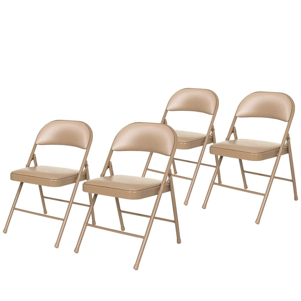 Hampden Furnishings Bernadine Basics Collection Vinyl Folding Chair, Pack of 4