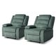 preview thumbnail 23 of 24, Modern Upholstered Recliner Chair with Adjustable Backrest Corduroy Green 2 Set