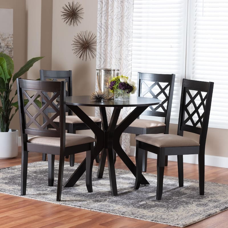 Jana Modern Fabric and Wood 5-Piece Dining Set