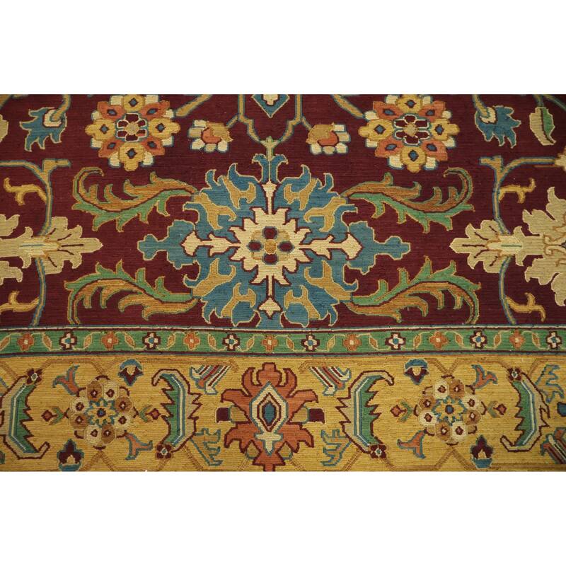 Hand Knotted Oriental 100% Wool Carpet Traditional All-Over Red Sumak Area Rug - 9' 7'' X 7' 11''