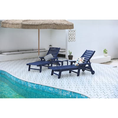 3-Piece Oversized Chaise Lounge Chair Set with Wood Texture