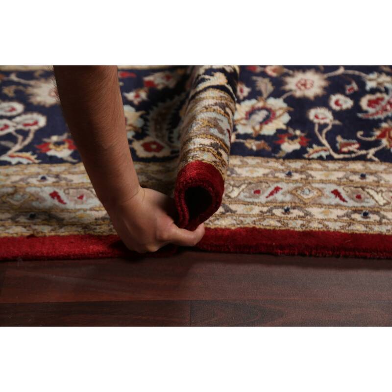 Vegetable Dye Nain Persian Area Rug Hand-knotted Large Wool Carpet - 12'1" x 19'1"