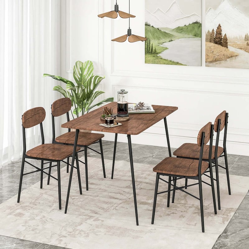 Costway 5-Piece Dining Table Set for 4 Modern Kitchen Dining Room