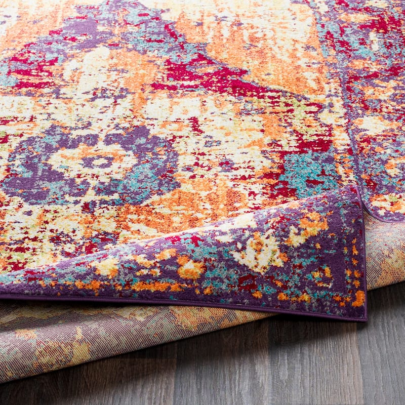 Livabliss Amalia Distressed Medallion Area Rug
