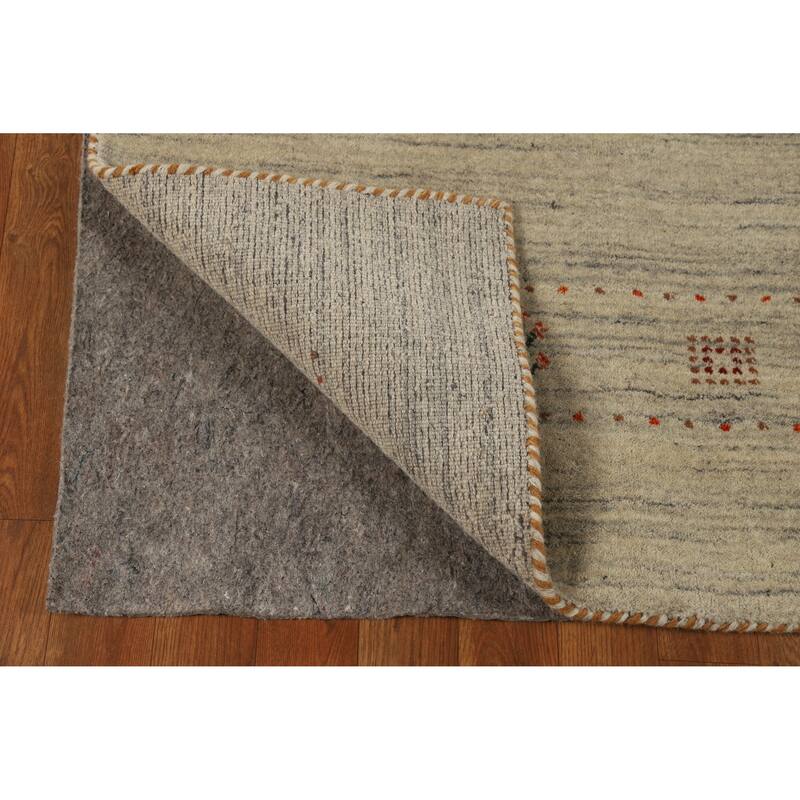 Hand Knotted Oriental 100% Wool Carpet Tribal Tribal Beige & Ivories Gabbeh Area Rug - 7' 10'' X 5' 1''