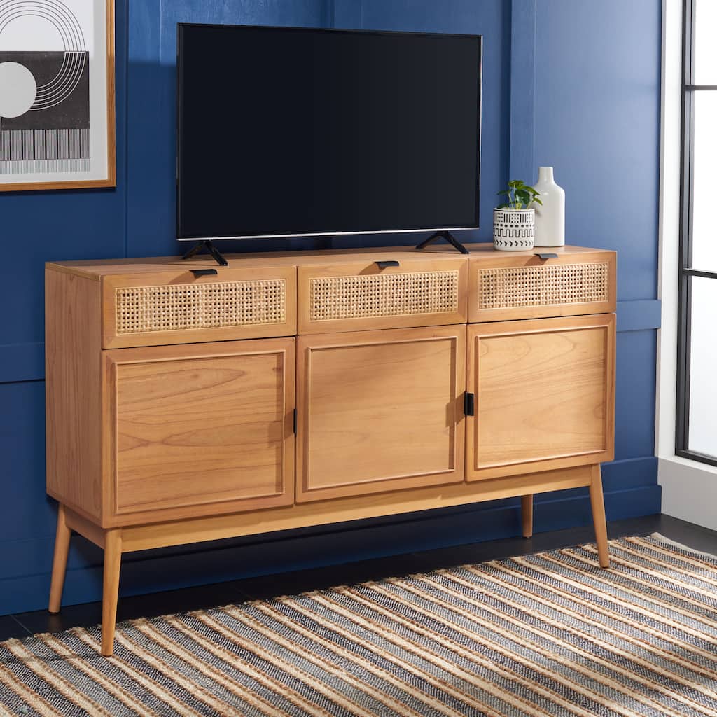 SAFAVIEH Ashly 3-Drawer 3 Door Sideboard - 60" W x 15" D x 35" H - 60Wx15Dx35H
