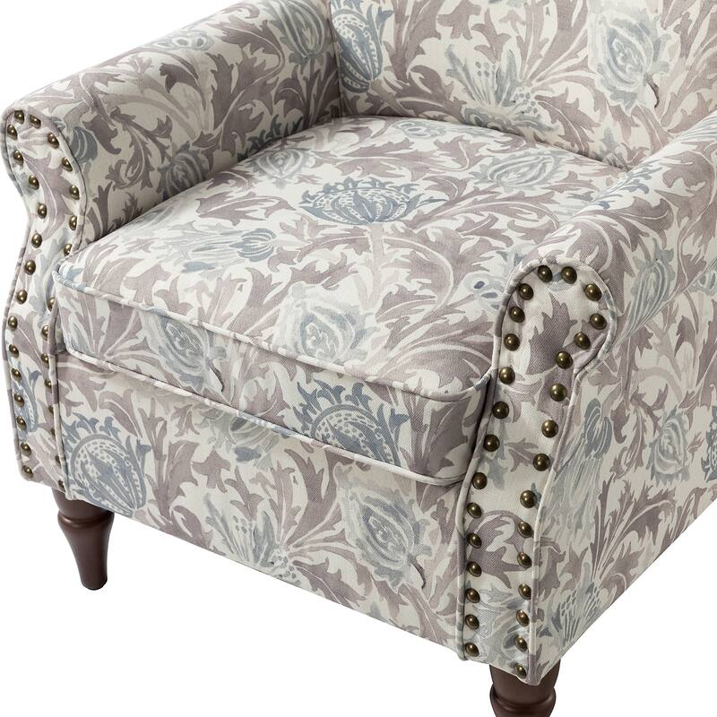 Nyctelius Nailhead Trim Traditional Accent Armchair with Rolled Arms by HULALA HOME