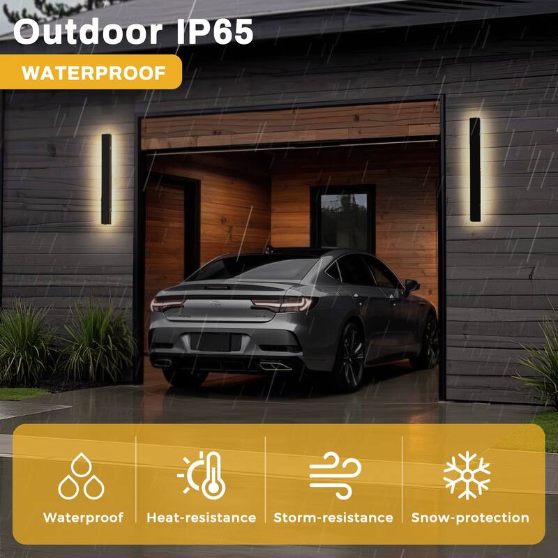 YANSUN Outdoor Long Strip Wall Lamp 19W LED Integrated, IP65 Waterproof - 23.6 inchs