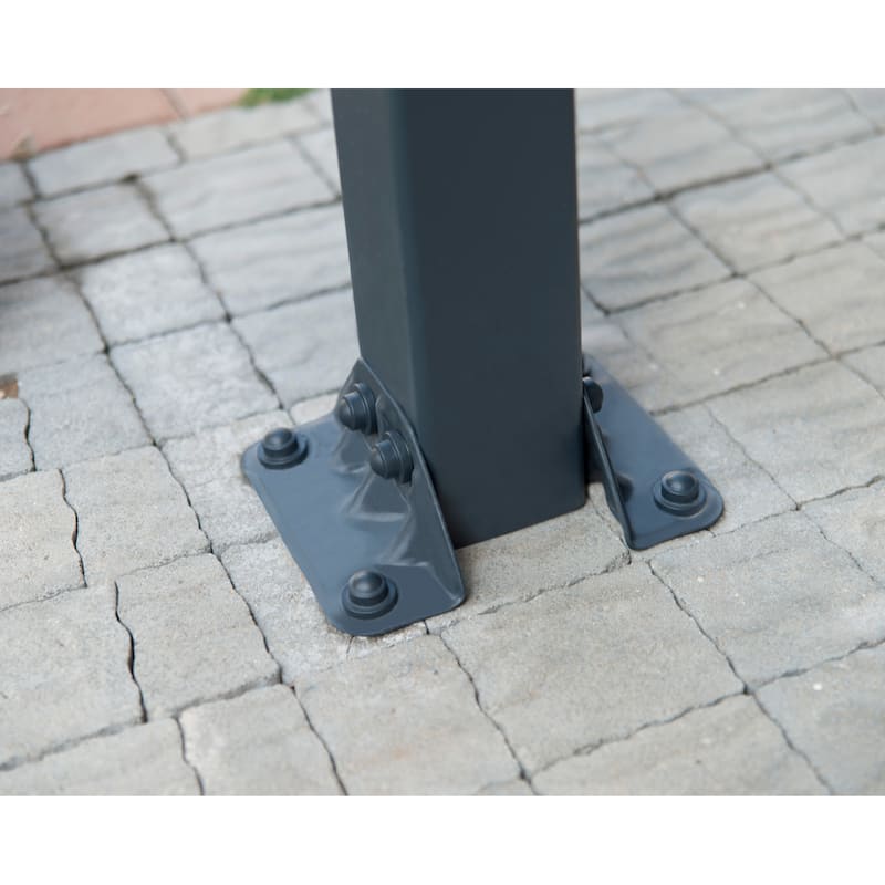 Palma 10 ft.x 16 ft. Carport Kit - Grey Structure & Twin Wall Panels - 10 ft.x 16 ft.