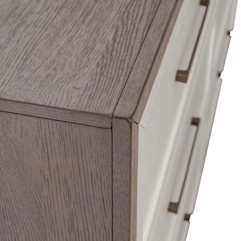 Palmetto Heights Two-Tone Shell White Driftwood 6 Drawer Dresser