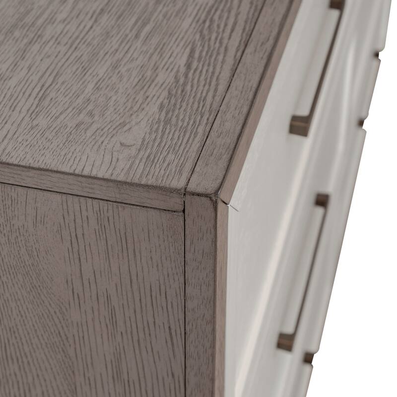Palmetto Heights Two-Tone Shell White and Driftwood Dresser and Mirror