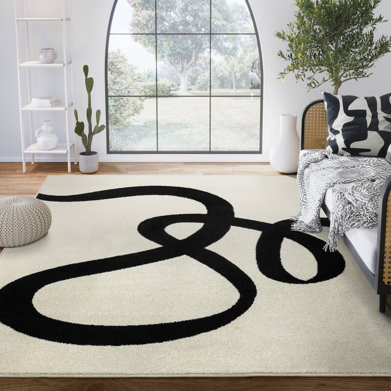 Abani Rugs Deco DEC500A Modern Abstract Ribbon Area Rug