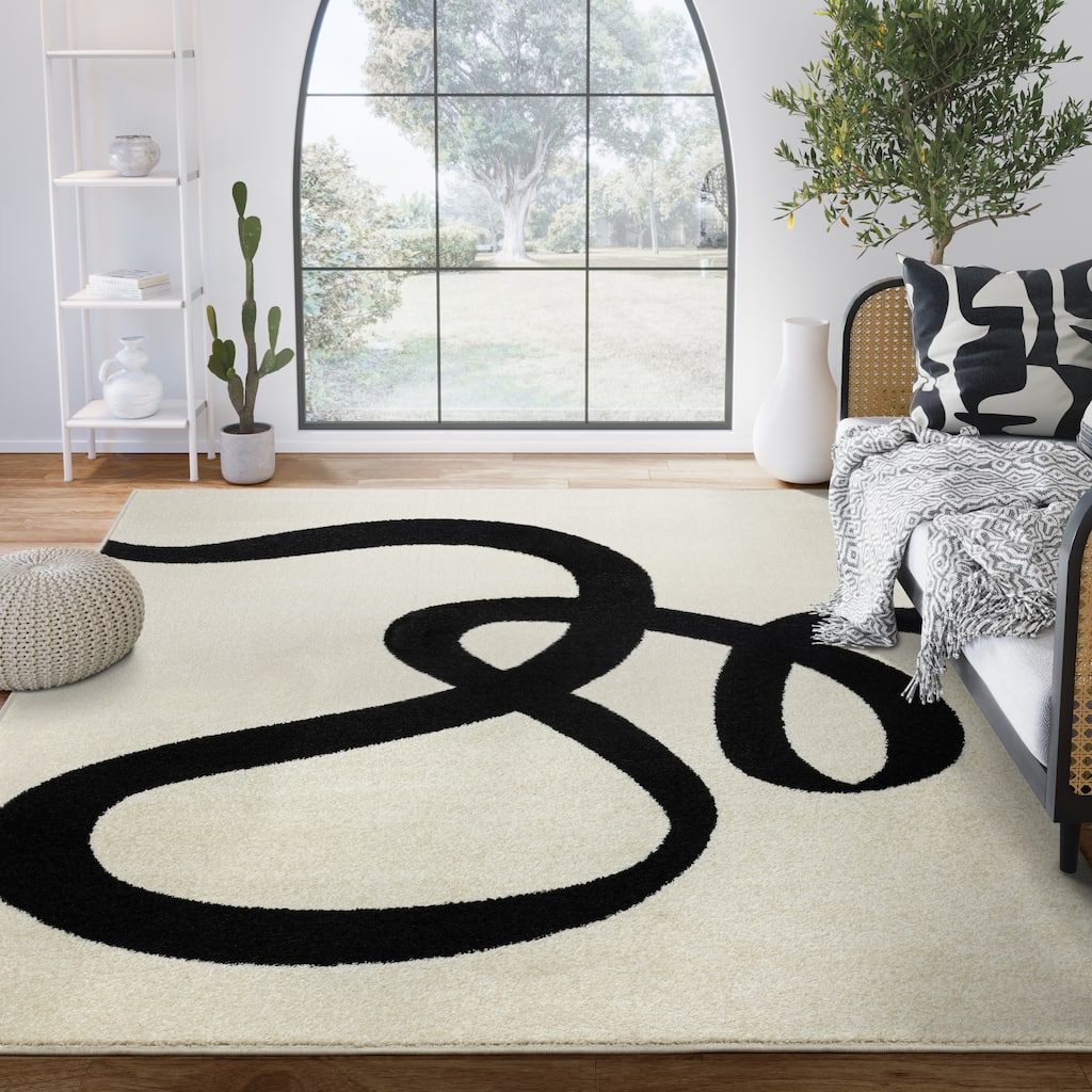 Abani Rugs Deco DEC500A Modern Abstract Ribbon Area Rug