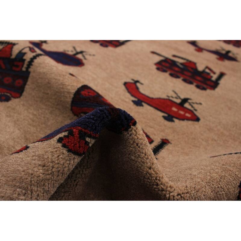 ECARPETGALLERY Hand-knotted Rare War Tan Wool Rug - 2'11 x 4'4