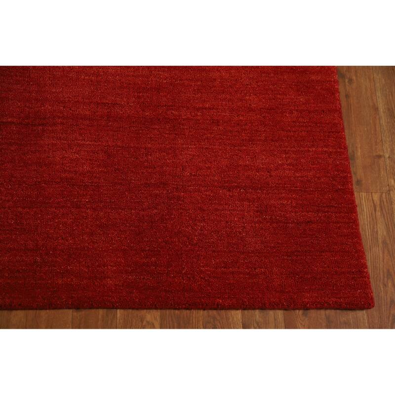 Orange Gabbeh Indian Area Rug Hand-Knotted Oriental Tribal Wool Carpet - 4'11" x 7'10"