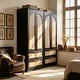 preview thumbnail 5 of 11, Arched Desgin Armoire with 2 Storage Drawers Wardrobe Closet