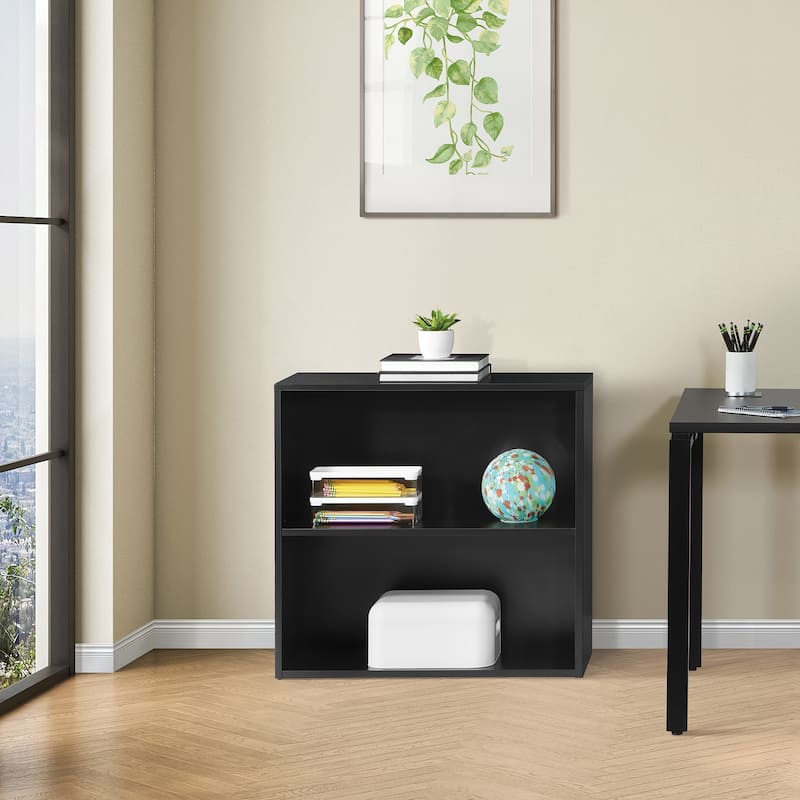 Prado 30" 2 Shelf Bookcase - Black