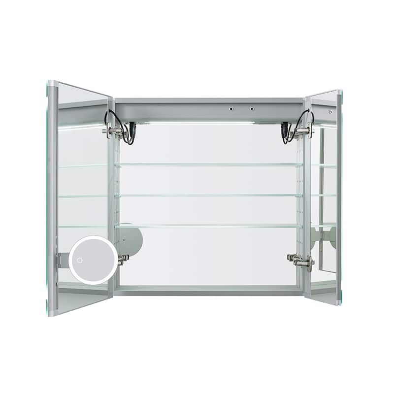Medicine Cabinet With Light 30W x 30H x 5D - 30"x30" - Clear - 30"x30" - Glass Finish
