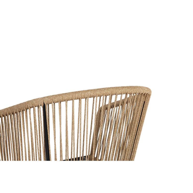 Outdoor Bar Stools Set of 2, 2-Piece Patio Bar Stools with Armrests, All Weather Rattan Bar Chairs with Backrest, Bar Stools