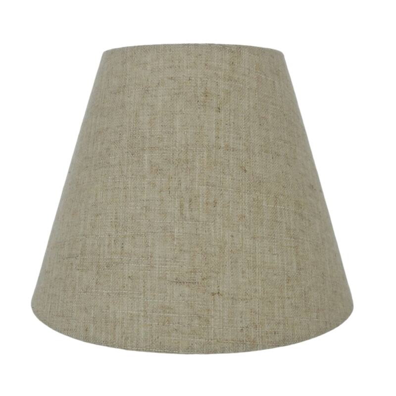 Hardback Faux Silk Conical Lamp Shade, 5 inch Top, 9 inch Bottom, 7 inch Slant - Single - Natural Linen