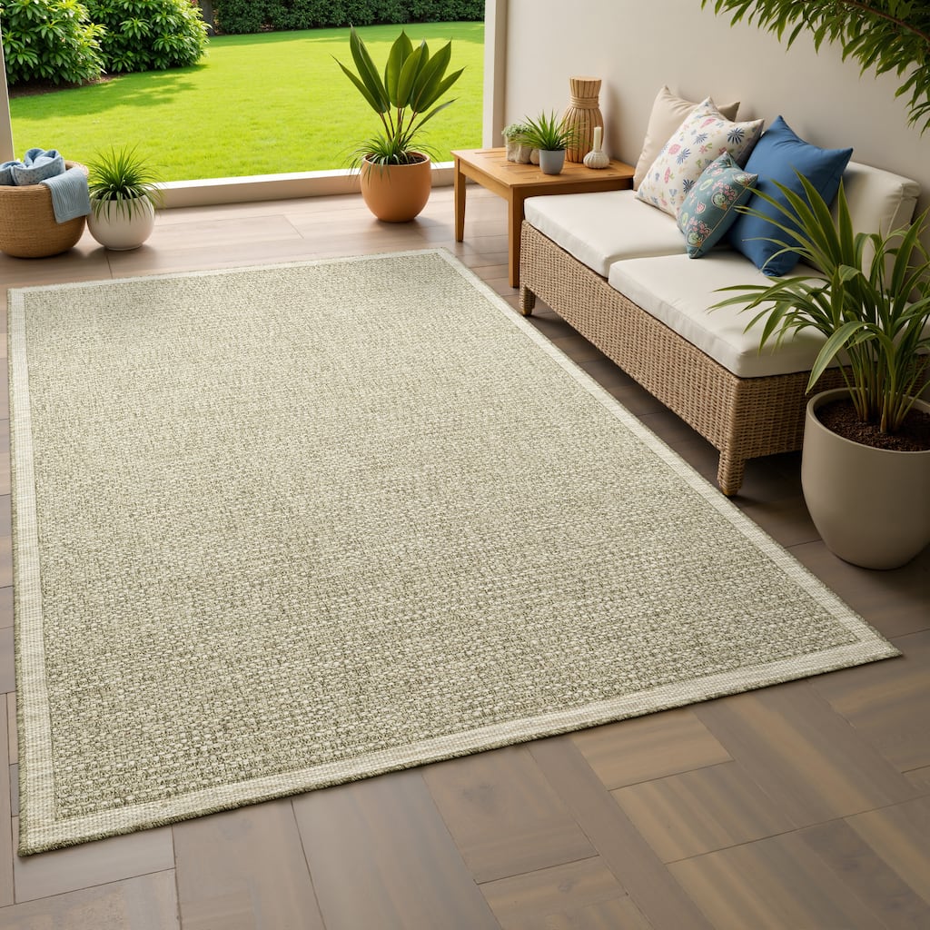 Vista Home Tangelo Textured Solid Tan/Light Brown Performance Rug.